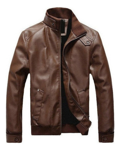 Chaqueta Cuero Para Hombre Estilo Moto Slim Fit Al Por Mayor