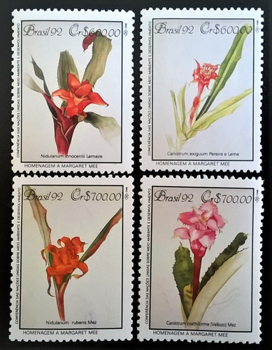 Brasil Flores, Serie Yv 2078-81 Autóctonas 1992 Mint L12575