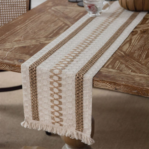 Mantel De Mesa Bohemio Y Rústico Con Flecos Para