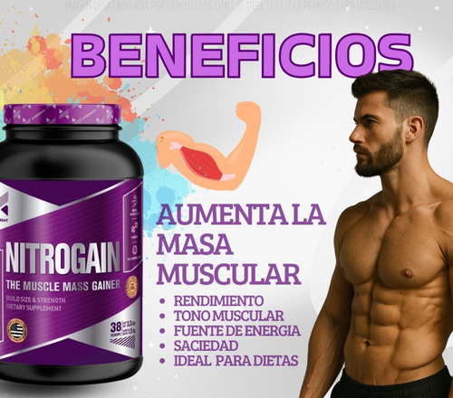 Suplemento Ganador De Peso+masa Muscular Nitrogain Explosive Cookies And Cream
