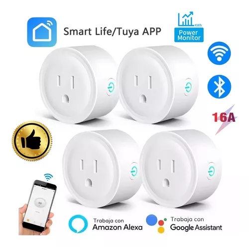  Enchufes inteligentes que funcionan con Alexa, Smart Life Wi-Fi  Outlet compatible con Alexa, Google Home y Smartthings, enchufe inteligente  con control remoto y función de temporizador, solo WiFi de 2.4 GHz (