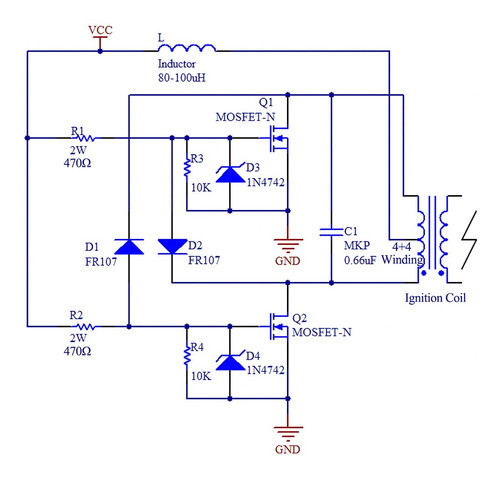 Dc12-30v Zvs Coil Flyback Kit De Dc12-30v Para Generador Sgt