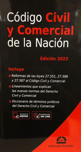 Codigo Civil Y Comercial De La Nacion [ 2023 ] - Ed. Estudio