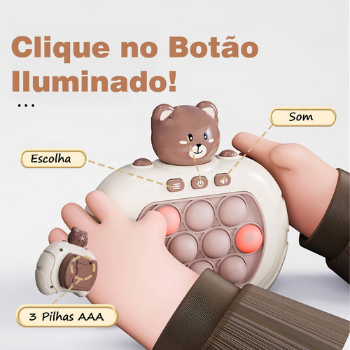 Pop It Electronic con sonido educativo antiestrés con el color de un oso