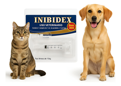 Kit 5 Unidades Inibidex Anticoncepcional Para Cadelas Gatas