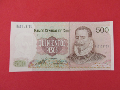 Billete Chile 500 Pesos Firmado Massad-carrasco 1996 Unc
