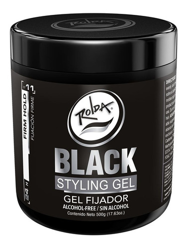 Gel Fijador Rolda Black 500g - Sin Alcohol