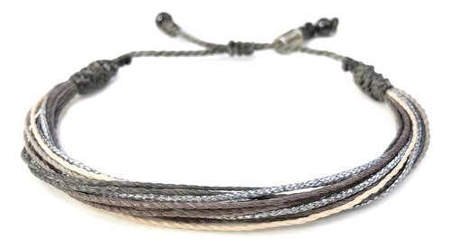 Pulsera De Hilo Gris Piedras De Hematita Gris, Blanco R...