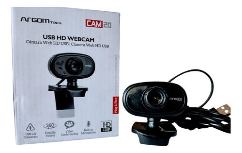 Webcam Argom Tech Alta Definición Y Microfono 360° Nuevas