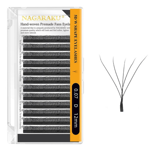 Nagaraku Extensiones De Pestañas 5d W Fibras Tecnológicas