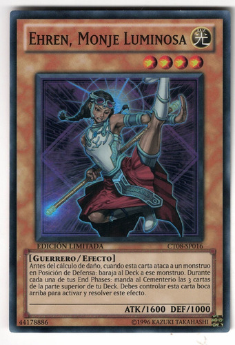 Yugioh Ehren Lightsworn Monk Super Ct08-sp016