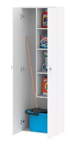 Escobero Dielfe Despensero Organizador E062 2 Puertas 180x56 Color Blanco