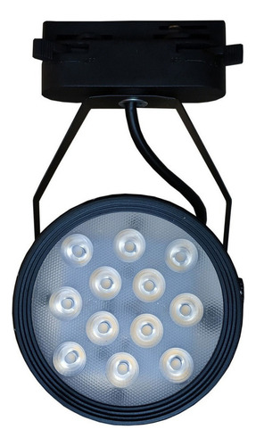 2 Pz Lampara Led Para Riel 12w Elige Color Museo Teatro Ml Color Carcasa Negra Luz Neutra 4500k