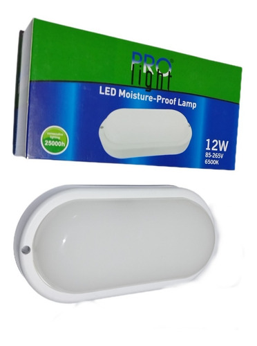 Led Lámpara Vapoleta Ovalada 12w Superficial 85-265v Proligh