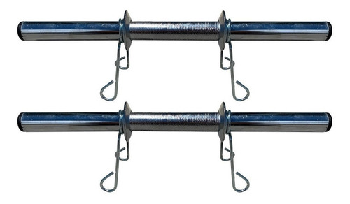 Imagem 2 de 7 de Kit Barras Ocas 1,20m E 2 De 40cm Cromadas Halteres E Supino