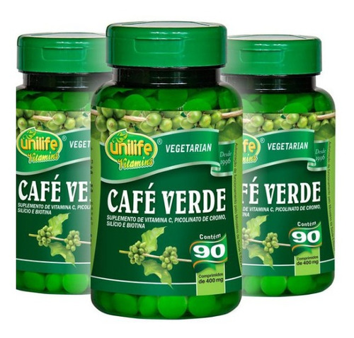 Kit 3 Unidades De Café Verde Unilife -  270 Comprimidos