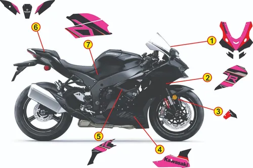 Kit Adesivo Kawasaki Zx-10r 2024 Rosa Superbike Modification Kit Adesivo Kawasaki Zx-10r 2024 Rosa Superbike Modification