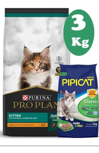 Pro Plan Kitten 3kg+ 2kg Sanitario+envios