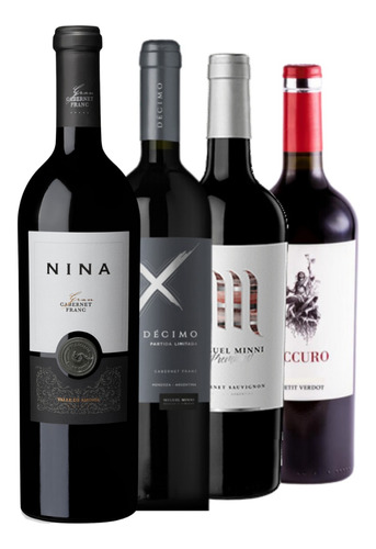 Imagen 1 de 10 de Vinos Caja Degustación Tintos Boutique 4 Botellas --