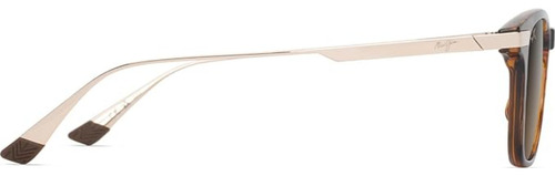 Gafas De Sol Cuadradas Maui Jim Manaolana - Polarizadas, Color: Havana Oscuro Brillante Con Oro/lentes Hcl Bronce