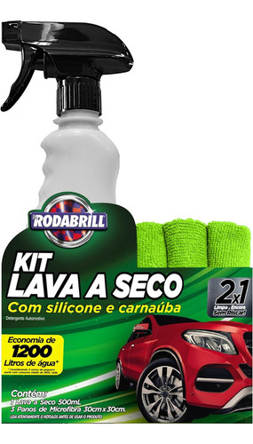 Kit Lava Seco Rodabrill C/ 3 Panos Microfibra