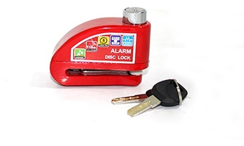 Chapa Freno Disco Con Alarma Rojo Para Moto