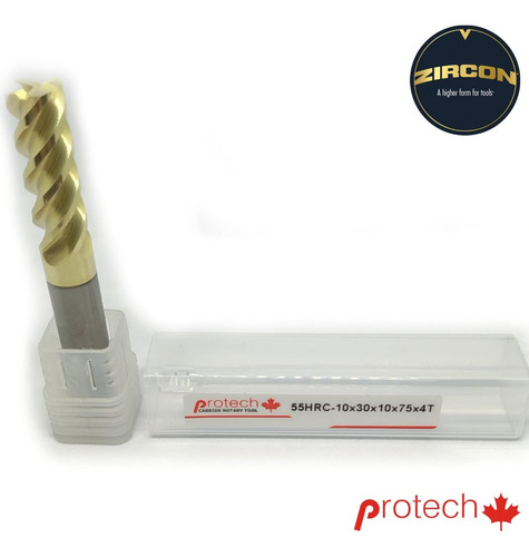 Fresa Metal Duro Integral Plana 10 Mm 4 Filos Zircon (hrc55)