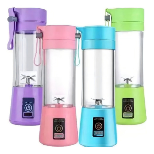 Mini Liquidificador Portátil Recarregável Usb Mixer Academia Cor Rosa