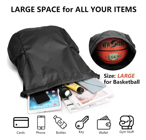 Drawstring backpack with water bottle holder hot sale
