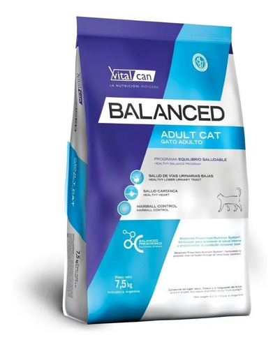 Imagen 2 de 2 de Vitalcan Balanced Gato Adulto - Mix - 7.5 kg - 7.5 kg - Bolsa - Seca - Unidad - 1