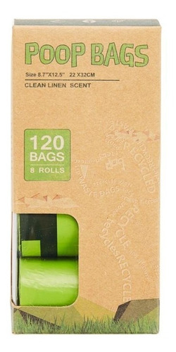 120 Bolsas Biodegradables 8 Rollos Ecologicas Perro