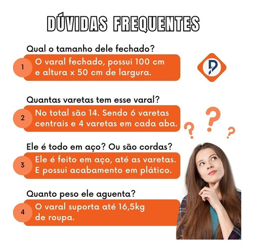 Imagem 6 de 8 de Varal De Chão Com Abas Dobrável Reforçado Preto 16,5kg
