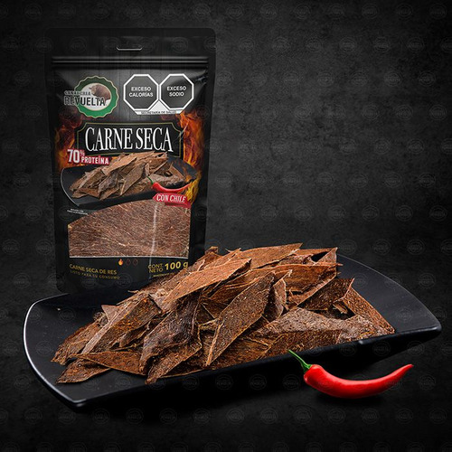 Carne Seca Laminada En Tiras C/chile 100g Ganadería Revuelta