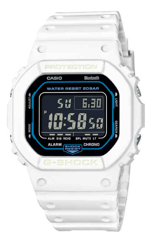 Reloj Casio G Shock Dw-b5600sf-7d Local Barrio Belgrano Color de la malla Blanco Color del bisel Blanco Color del fondo Negro