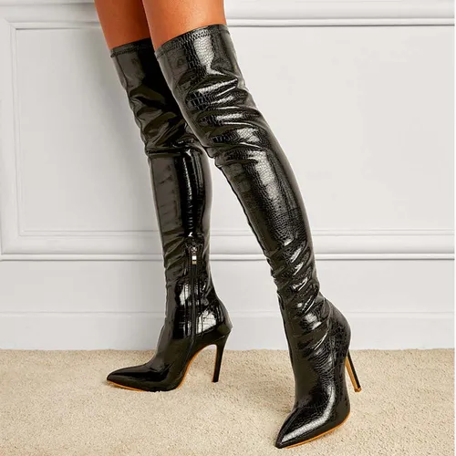 Botas Puntiagudas Para Mujer Botas Por Encima De La Rodilla