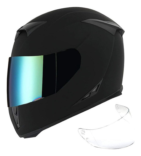 1storm Motocicleta Casco De Cara Completa Calavera Rey Negro