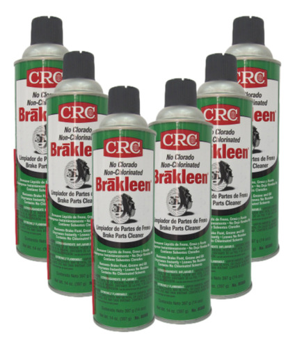 Limpiador De Partes De Frenos Crc Brakleen 6 Pzas. 397 G. Transparente
