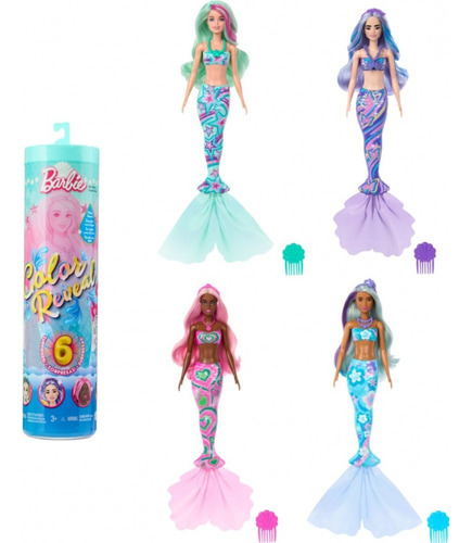 Barbie Color Reveal Muñeca Sirenas Fondo Del Mar Sorpresa