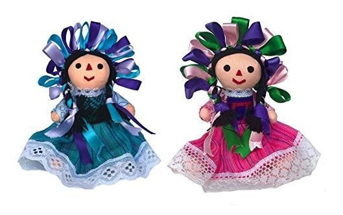 Muñecas De Trapo Tradicional Mexicana 2 Pack - 7 Dw4yi