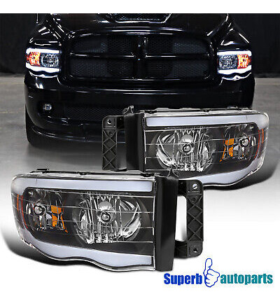 Fits 2002-2005 Ram 1500 / 03-05 Ram 2500 3500 Black Head Aai