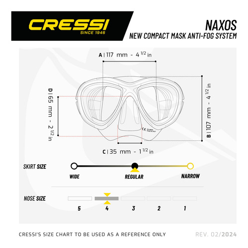 Visor Máscara Cressi Naxos Antiempañante Para Buceo