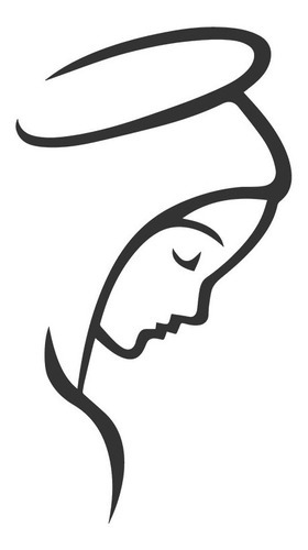 Plato con marco del rostro de Nuestra Señora de María en MDF negro