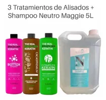 Comprar 3 Tratamientos De Alisados De 1l + Shampoo Neutro Maggie 5l
