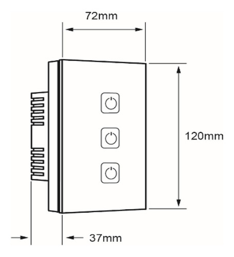 Apagador Inteligente Tecnolite Connect 3 Botones Táctiles Bl