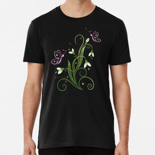 Remera Campanilla De Invierno Flores De Primavera Mariposas 