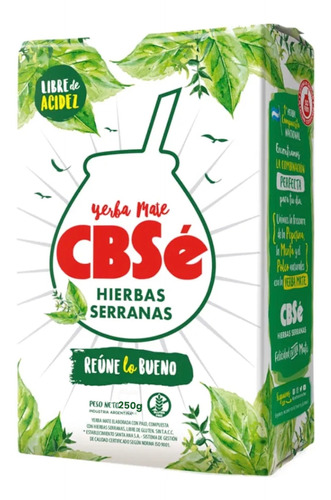 Oferta! Yerba Mate Cbse Hierbas Serranas 250g Sin Tacc