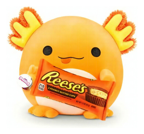 Snackles Series 1 Axolotl, Surprise Medium Plush, Ultra Soft Color Axolotl