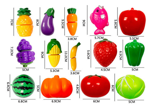 Juego De 24 Juguetes Para Cortar Alimentos, Frutas, Verduras