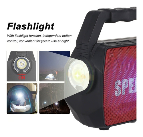 Imagen 6 de 10 de Speaker Parlante Portatil Inalambrico Bluetooth Y Linterna
