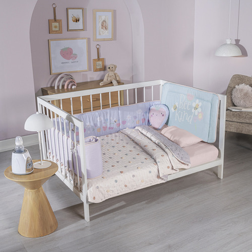 Juego De Edredon Para Cama Cuna Corral Dots Vianney Pompones De Colores Para Bebe Niña